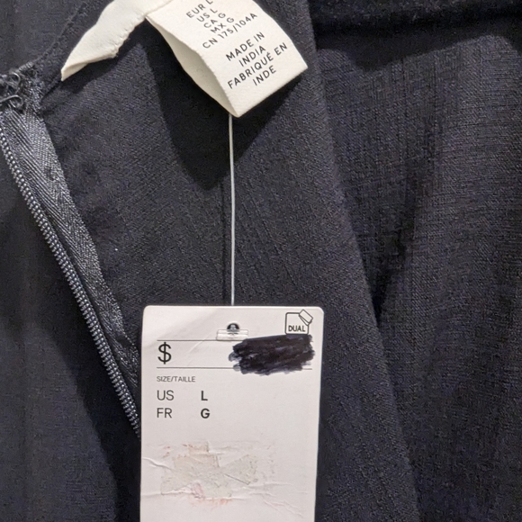 Zara Elegant Black Cut-Out Long Sleeve Midi Dress- L - Picture 10 of 12